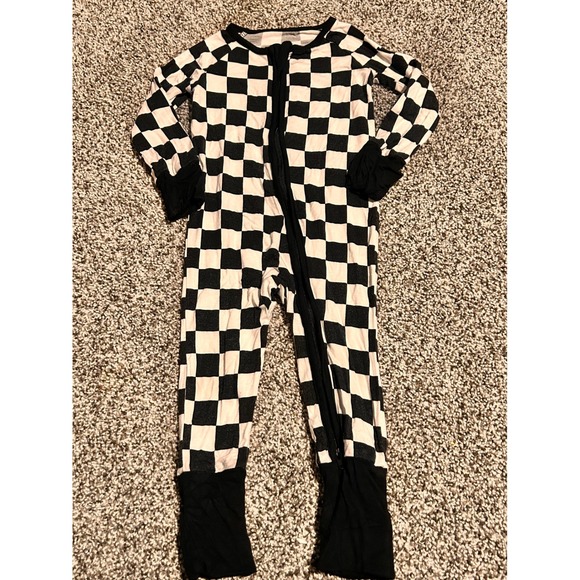 Little One Shop Other - KK9 Little One Shop Kids 6-12M Black White Checkered Sleepwear Viscose Bamboo